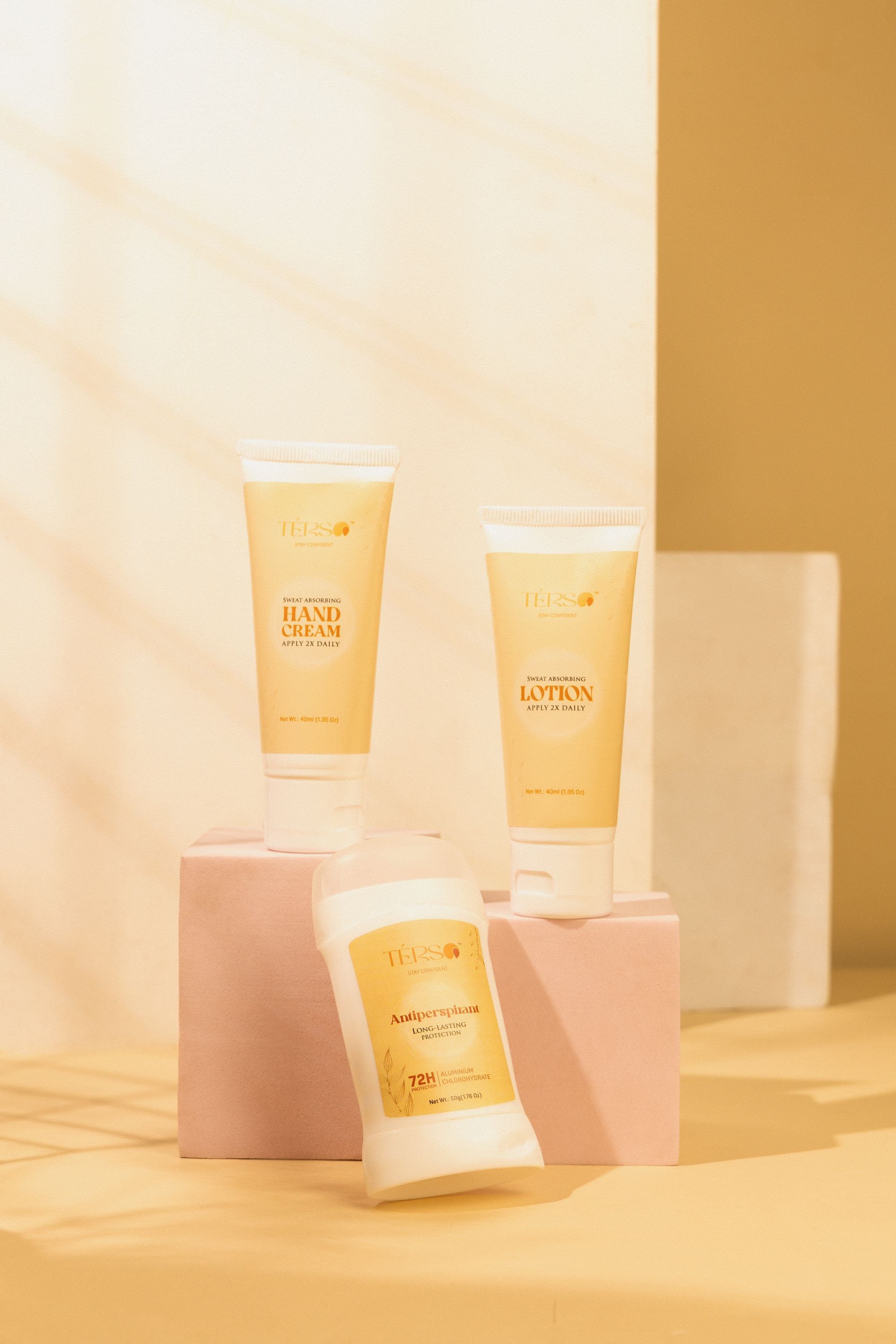 Terso Antiperspirant Complete Sweat-Control Kit with Hand Cream, Body Lotion, and Underam Stick
