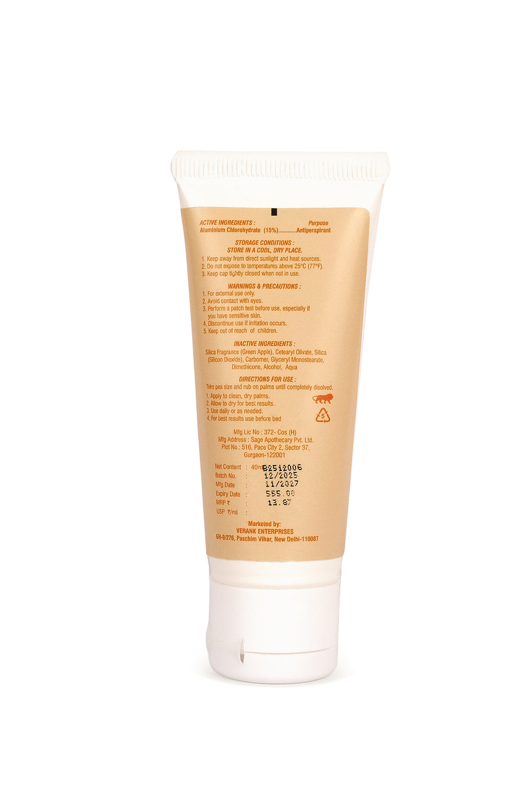 Sweat Absorbing Hand Cream